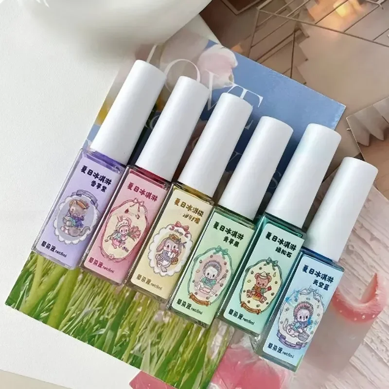 Solución de tinte para uñas 6 ml, 6 colores, verano helado, creativo, diseño de patrones, decoración femenina 2
