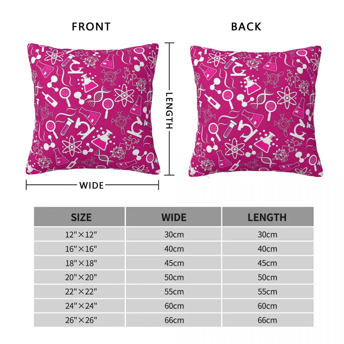 Biochemistry Science Lab Molecular Square Pillowcase Polyester Linen Velvet Pattern Decor Throw Pillow Case Room Cushion Cover