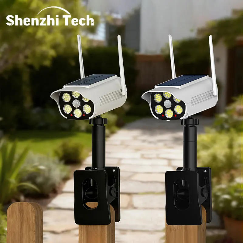 

Солнечная камера-имитация Shenzhi Tech P43 с датчиком движения и двусторонним креплением, прожектор для забора и террасы