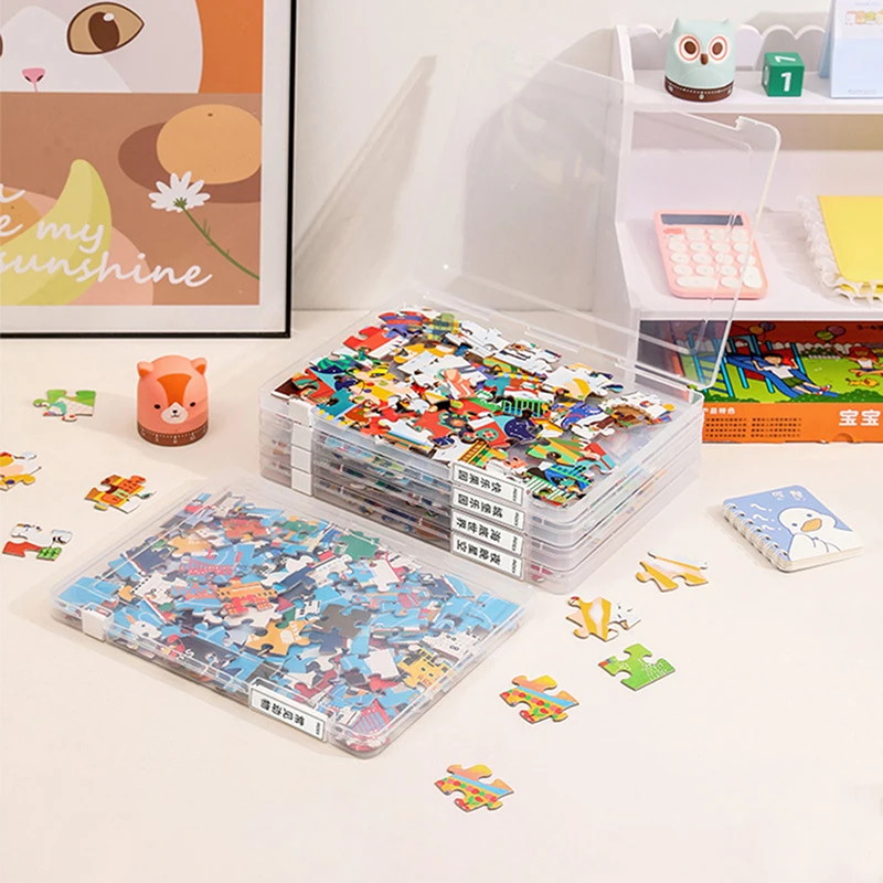 Useful Puzzle Storage Container PP Material Puzzle Organizer with Cover Waterproof Puzzle Storage Holder Storing Box