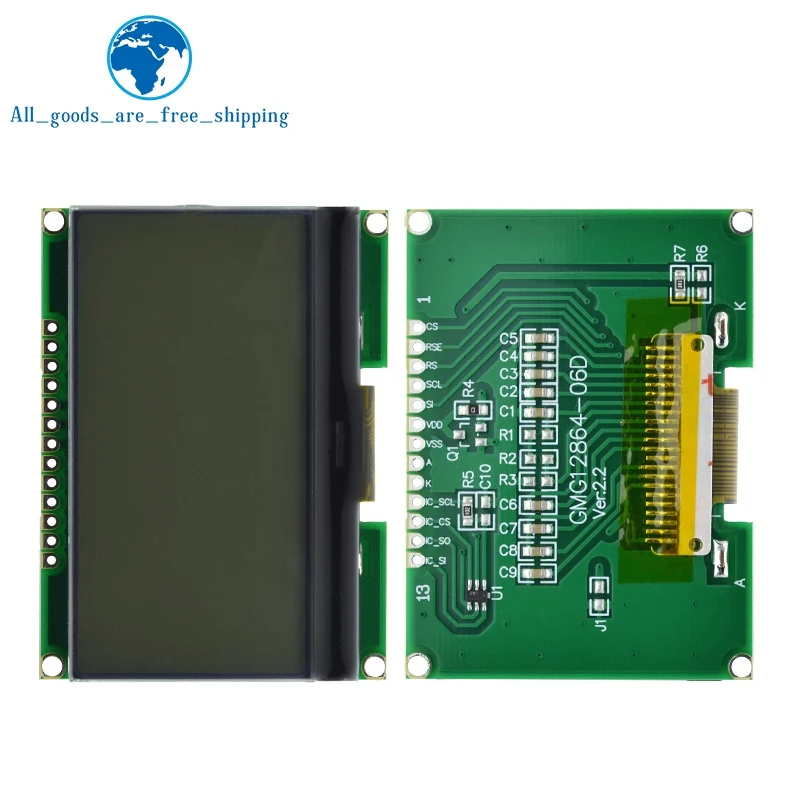 Imagem -03 - Módulo Lcd Tzt com Fonte Chinesa Tela de Matriz de Pontos Interface Spi Cog Lcd12864 1286406d 12864