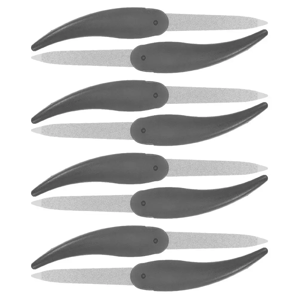 

8Pcs Portable Folding Nail File Set Stainless Horn Shaped Double Sided for Filing Polishing Toenails Fingernails Salon