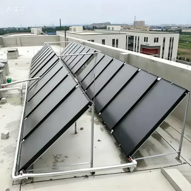Blue Film Copper Flat Plate Solar Collector with Toughened Glass Solar Water Heater System