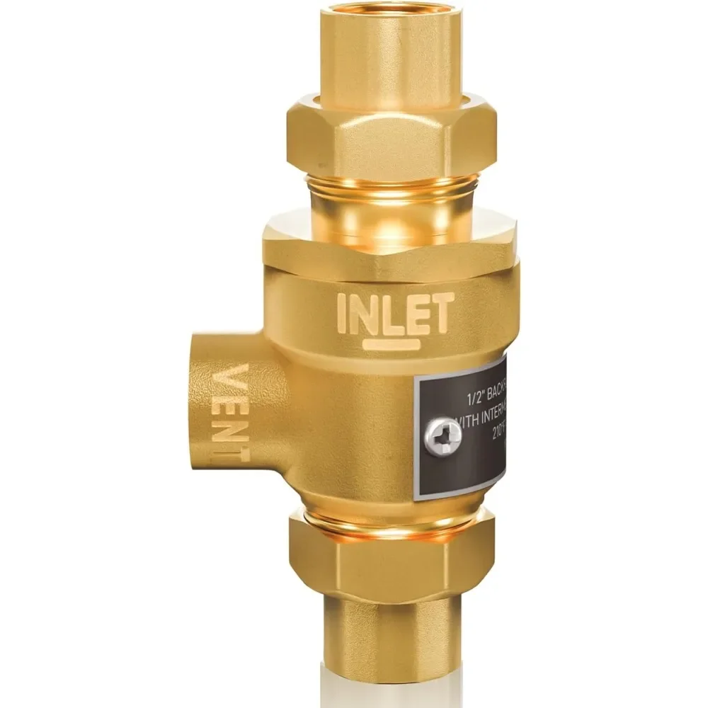 

Half Inch Dual Check Backflow Preventer with Atmospheric Vent for Horizontal or Vertical Installation