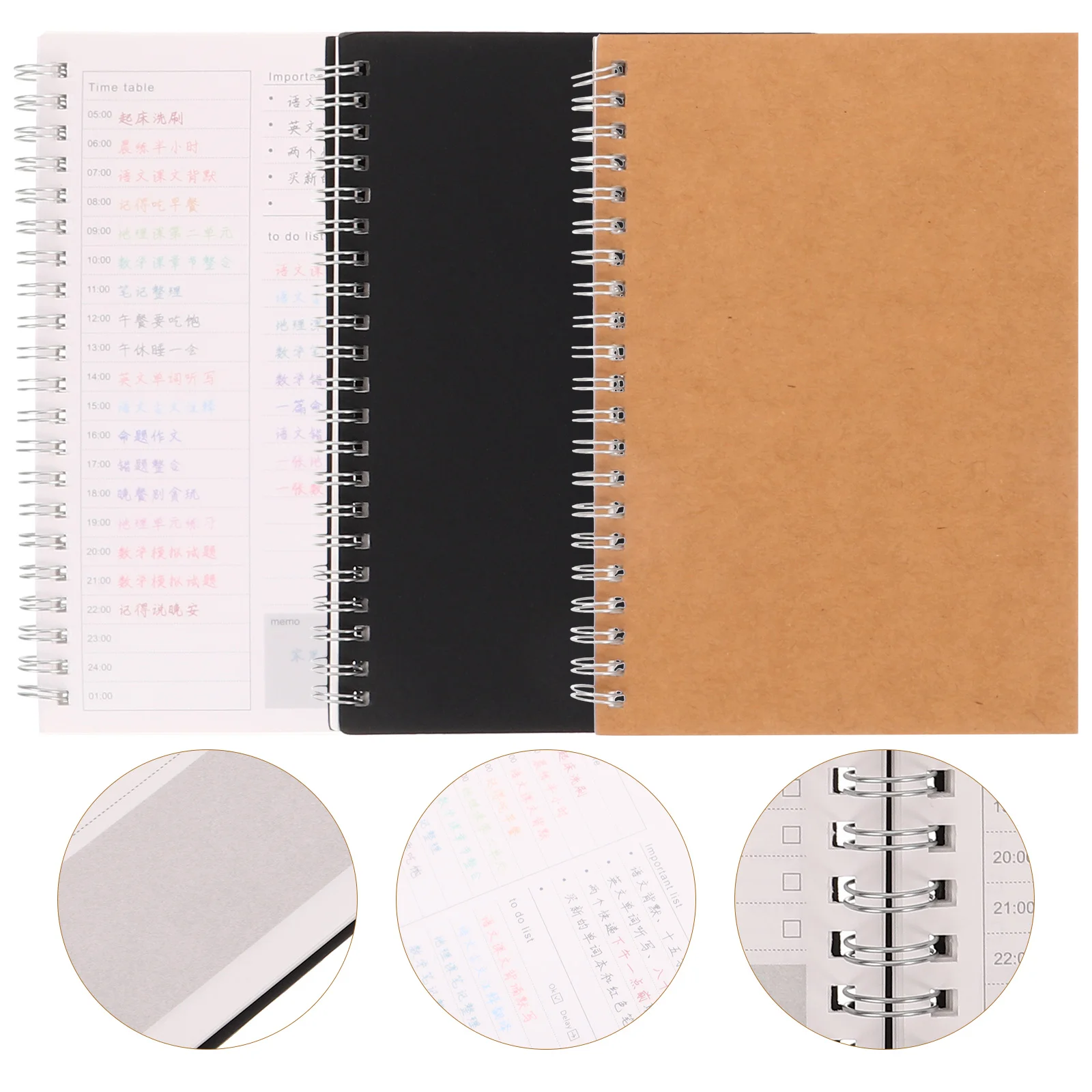 

3 Pcs Financial Account Book Finance Notebook The Hardcover Record Diary Stainless Steel Notepad Portable Travel Notebooks