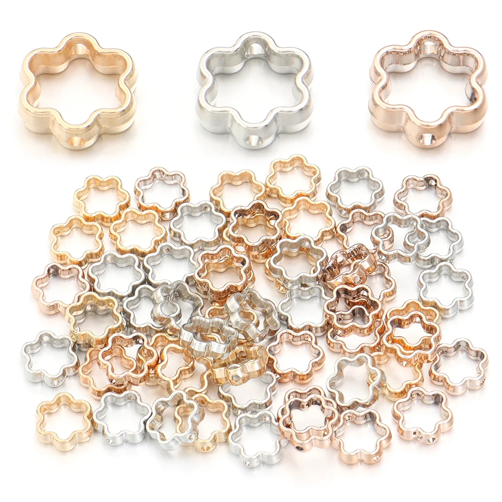 100 Stück Blume hohle CCB Perlen Kunststoff lose Distanzperlen für Schmuckherstellung DIY handgemachte Armband Halskette Ohrringe Zubehör