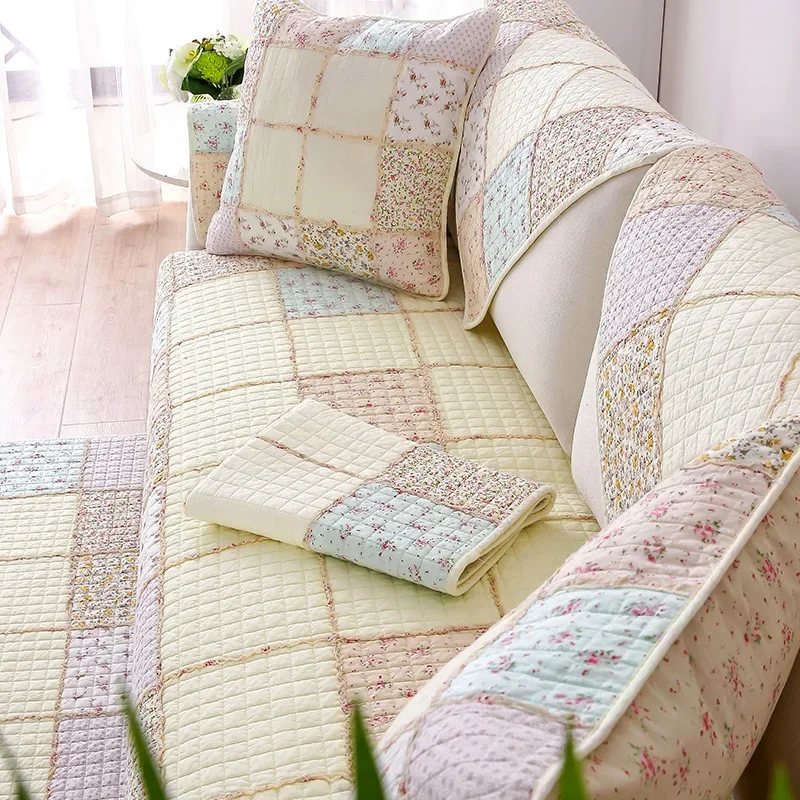 Rural Floral Sofa Cover Fabric Non Slip and Non Shifting Sofa Cushion Cover Soft Warm Wear-resistant Suitable for All Seasons