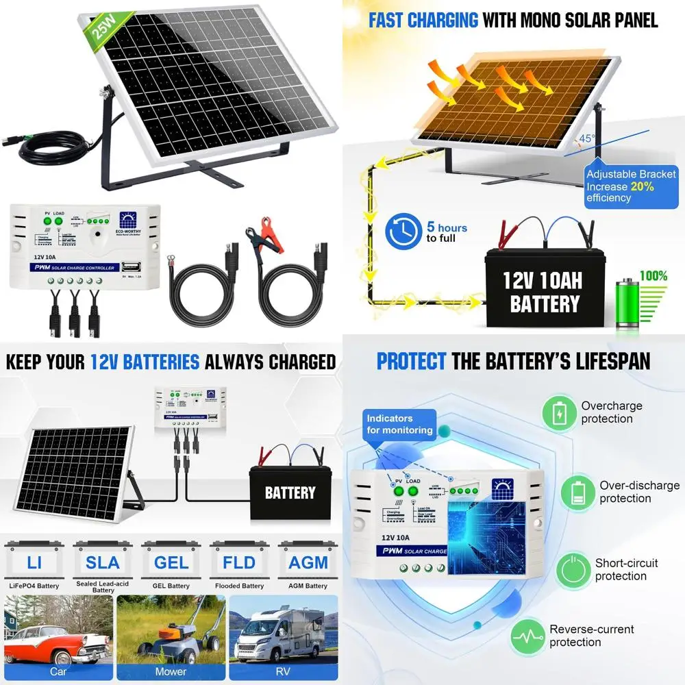 12V Solar Panel Kit…