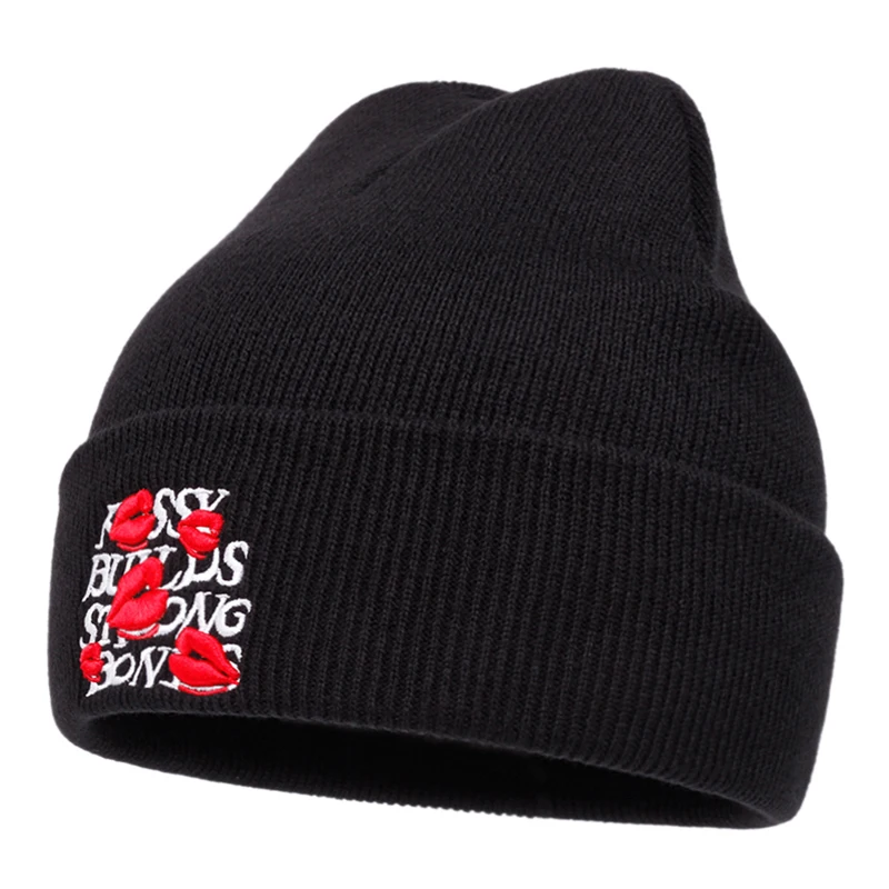 2025 جديد بسيط وعصري قبعة الفول نيويورك LA Lipprint المطرزة محبوك قبعة في الهواء الطلق الترفيه اليومي الهيب هوب قبعة بلا حدود قبعة #5