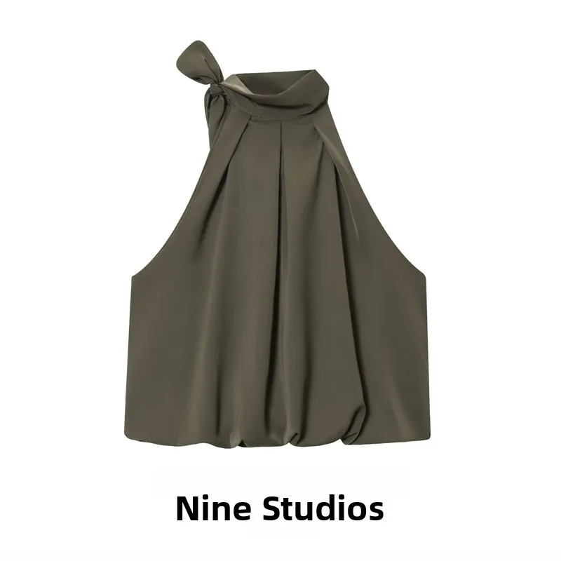 Gilet ort décontracté pour femmes, haut suspendu avec nœud papillon Ne, matériau européen en Polyester, gilet H-ape pour femmes