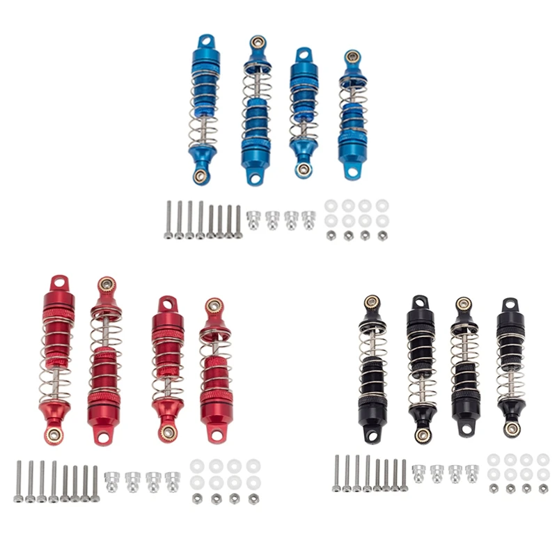 

4 шт. металлические передние и задние пружинные амортизаторы для Losi 1/18 Mini-T 2.0 2WD Stadium Truck, обновленные запасные части, красный цвет