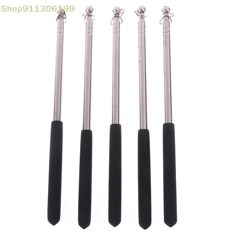 Professional Touch 1 Meter Head Telescopic Flagpole Stainless Steel Telescopic Teacher Pointer Black 1pcs