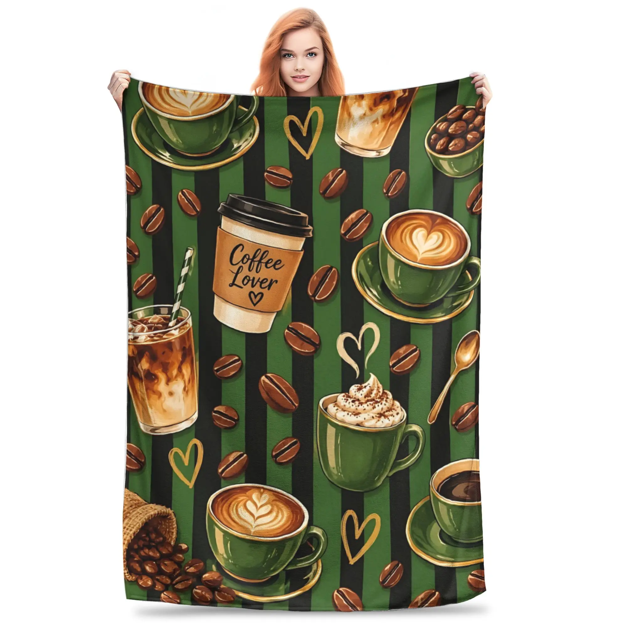 1PC Home Coffee Aesthetics social media share Blanket Throw Super Cosy Plush Living Room Sofa Gift for Christmas Happy New Year