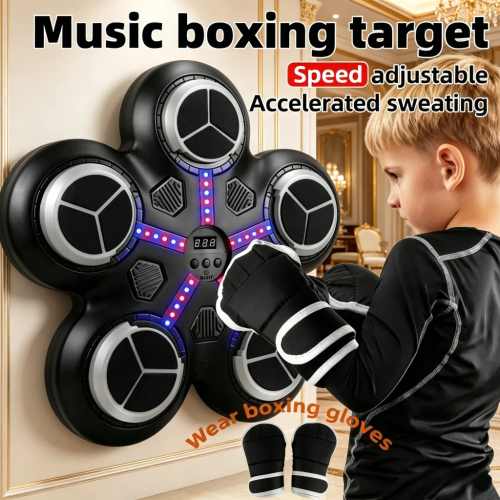 music-boxing-machine-with-gloves-lights-wall-mount-trainer-for-kids-adults-home-fitness-gift