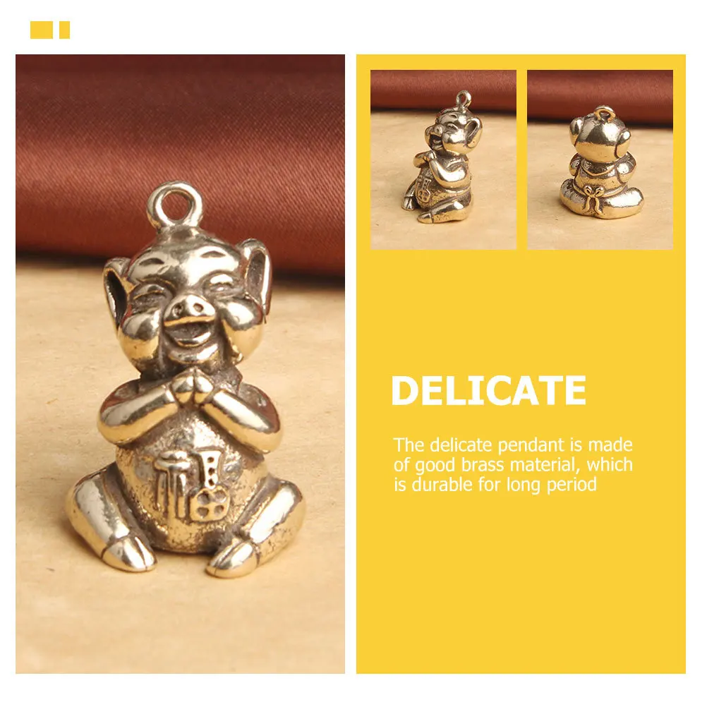 

3 шт., подвесные украшения в виде свиньи, латунный кулон, брелок «сделай сам», украшение для дома, винтажный брелок, подвеска в виде винтажного ключа