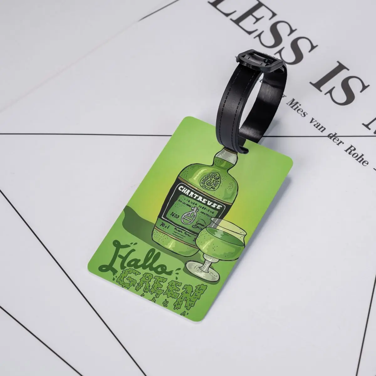 

Бирка для багажа Green Chartreuse Bottle Oil Painting Drink 1, для чемодана, дорожной сумки, с местом для идентификационной информации: имя, адрес