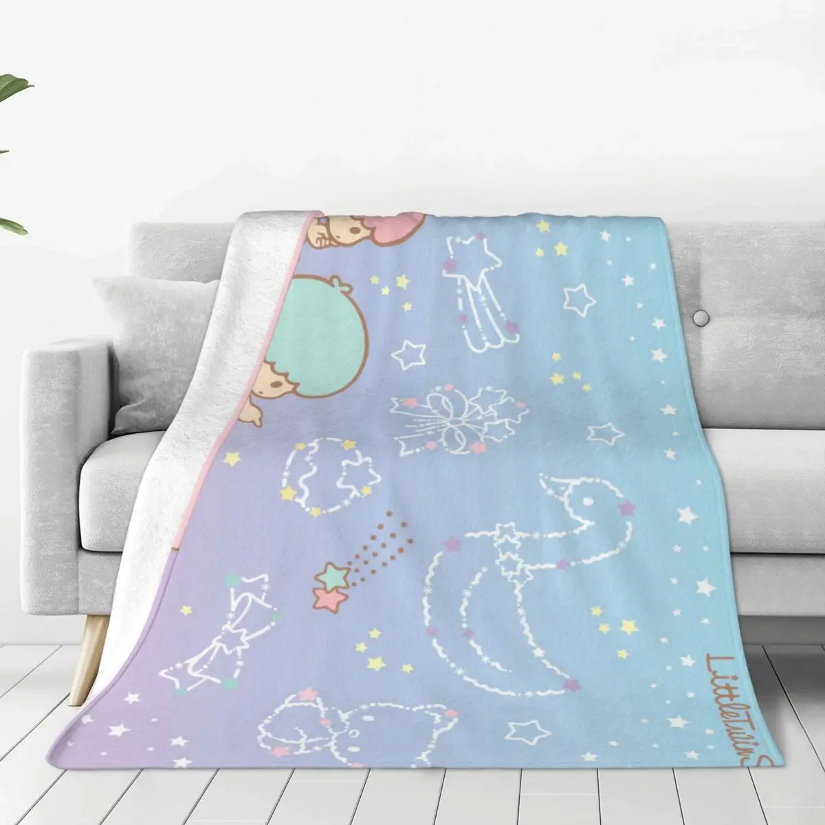 

Hello Kitty Little Twin Stars blankets Warm Flange blankets Soft and comfortable blanket picnic blanket birthday gift