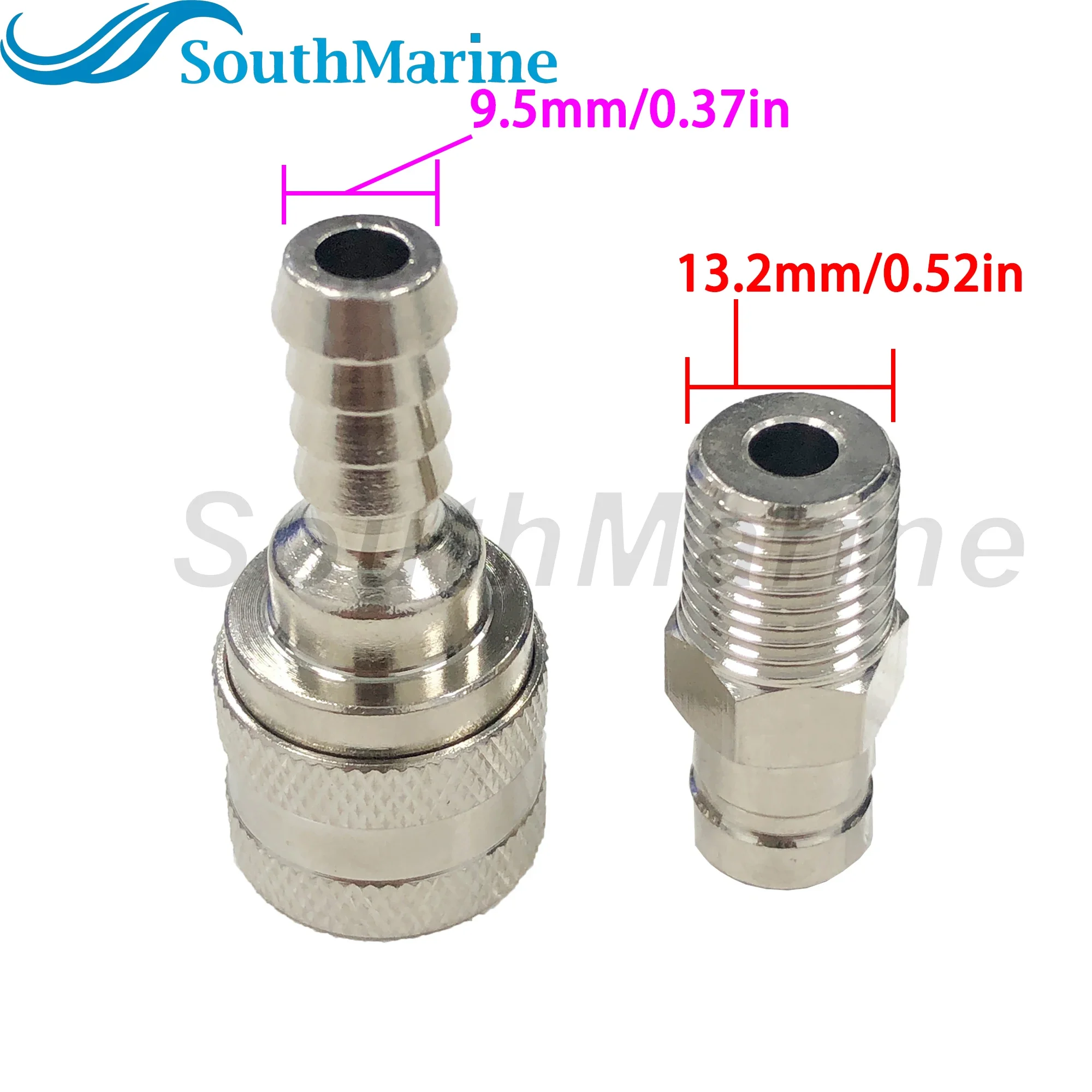 Boat Engine 65750-95500 95501 65740-99100 95500 Fuel Line Connector Fitting for Suzuki 4HP-140HP Tank End, Barb 13mm