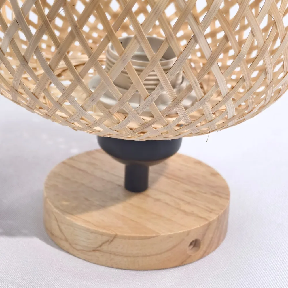 Hand-woven Bamboo Ceiling Lamp Vintage Pastoral Wooden Tea Room Rattan Retro Creative Wabi Sandy Wind Bedroom Ceiling Lamp