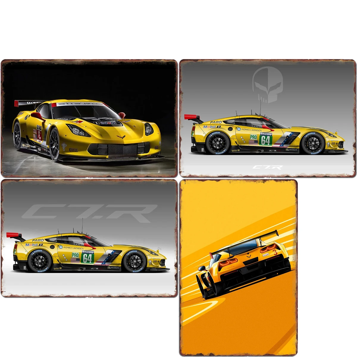 

2014 Racing C7.R Race Car Specs Retro Classic Car Metal Poster Sign Garage Club Custom Wall Tin Room Decor Home Decor