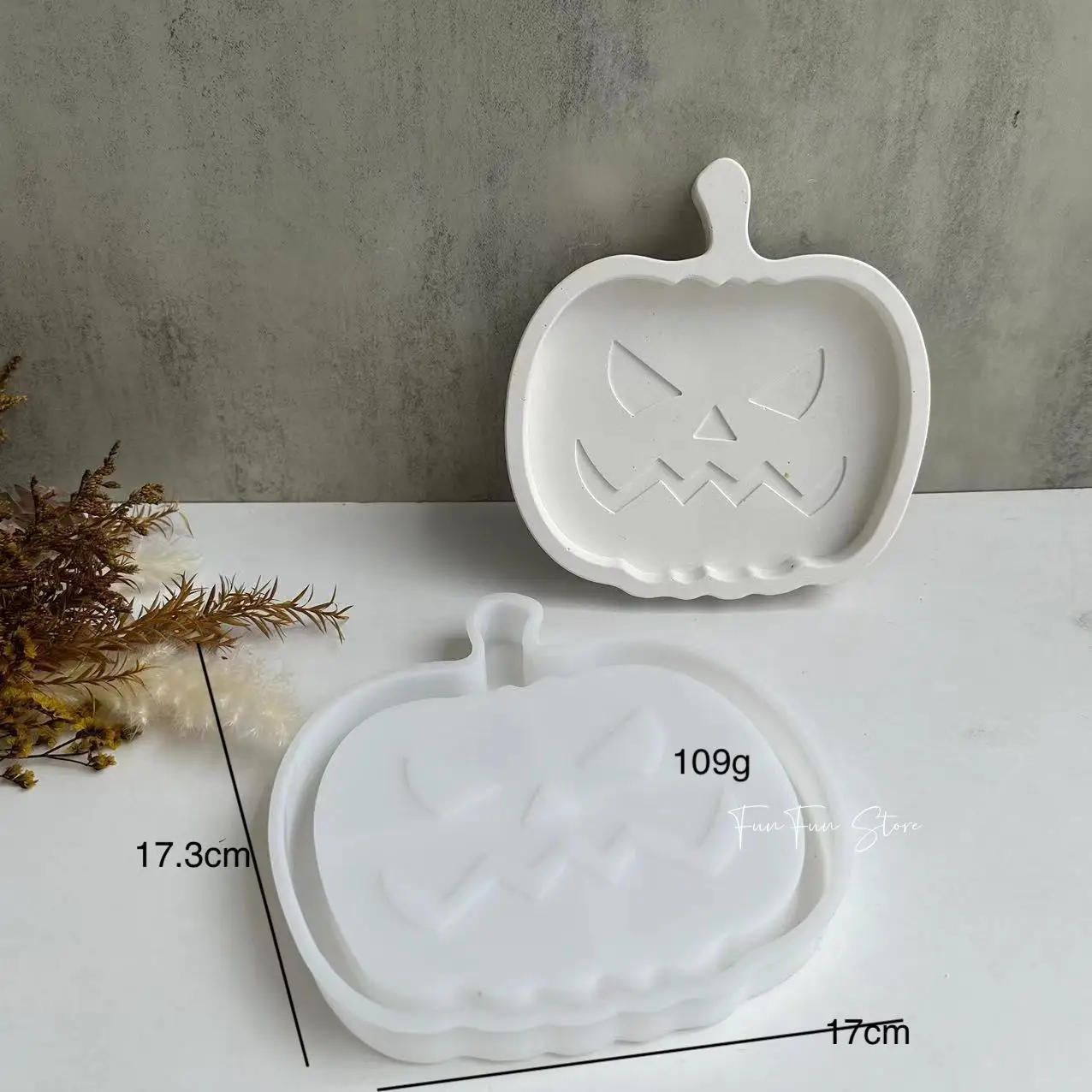 Halloween Pumpkin Ghost Bat Tray Silicone Mold Handmade Tray Plaster Resin Drop Glue DIY Candy Jewelry Display Tray Making Tool