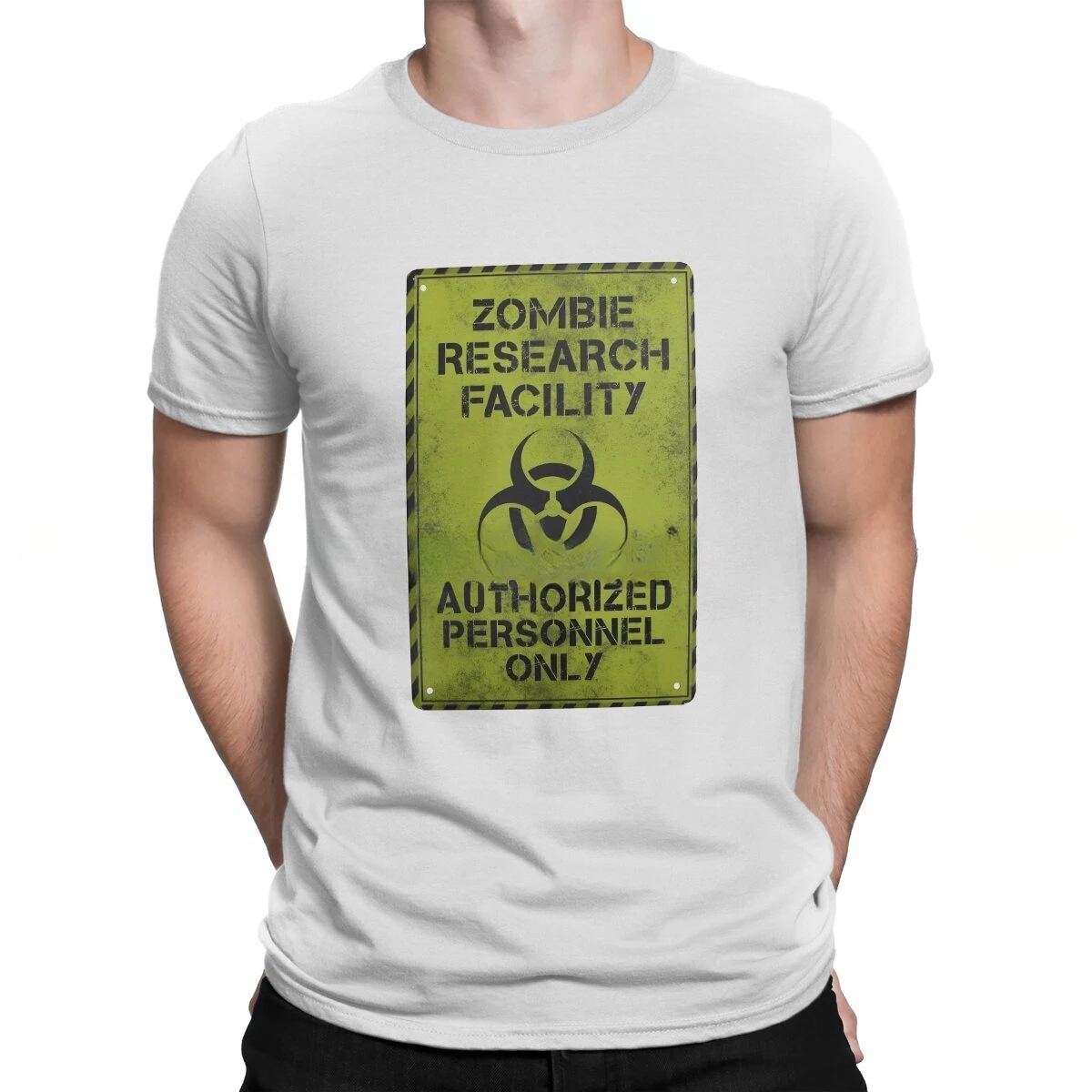 for Men Zombie Research Facility Humor Casual Tee T Shirt High Quality The Walking Dead Dary Dixon Polyester TShirt heavyweight