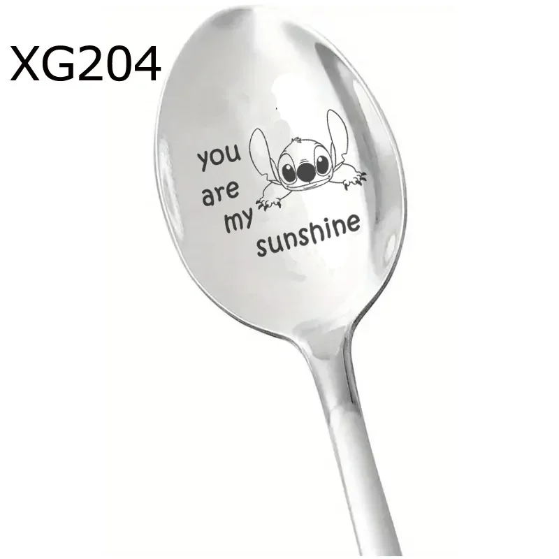 Disney Lilo Stitch Stainless Steel Spoons Cartoon Dessert Coffee Spoon Creative Holiday Gift Kitchen Ware Xmas Birthday Supplies