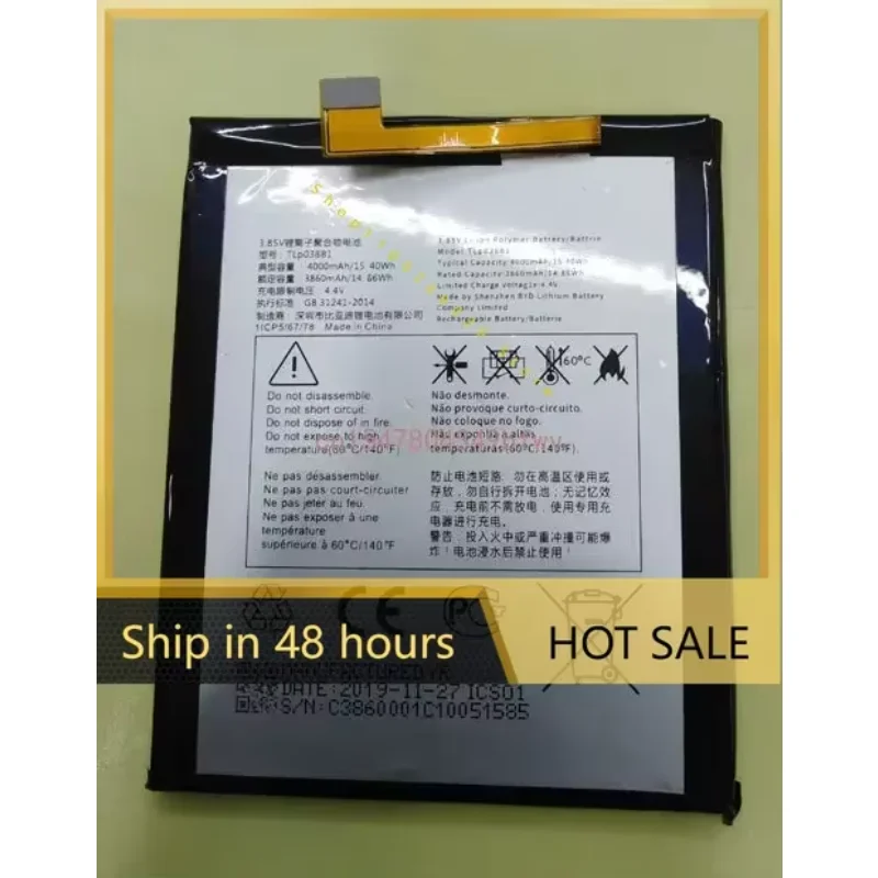 

New 4000mAh TLp038B1 Replacement Battery for Alcatel One Touch 5090Y 7071D 7071DX XL A7 LTE Dual SIM TD-LTE Phone Batteries
