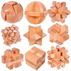 Wooden Brain Teaser Lu Ban Puzzle 3D Unlock Intelligence Games For Adults And Children Educational Toys Rompecabezas Madera