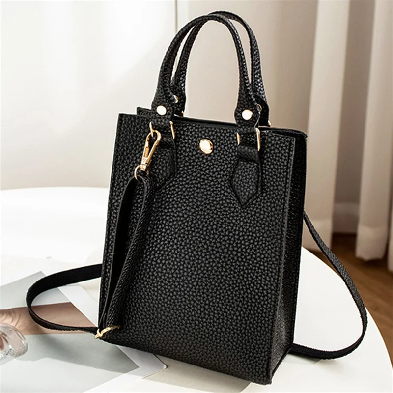 Women\'s Handbag Fashion Simple Large Capacity Lychee Pattern One Shoulder Phone Money Cosmetics Female\'s Crossbody Bags