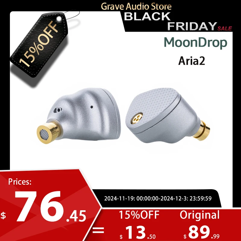 Moondrop Aria2  Earphones Aria ii Dynamic IEMs Earbuds Monitor Headphone with Replaceable Cable Removable 3.5/ 4.4 mm In-Ear