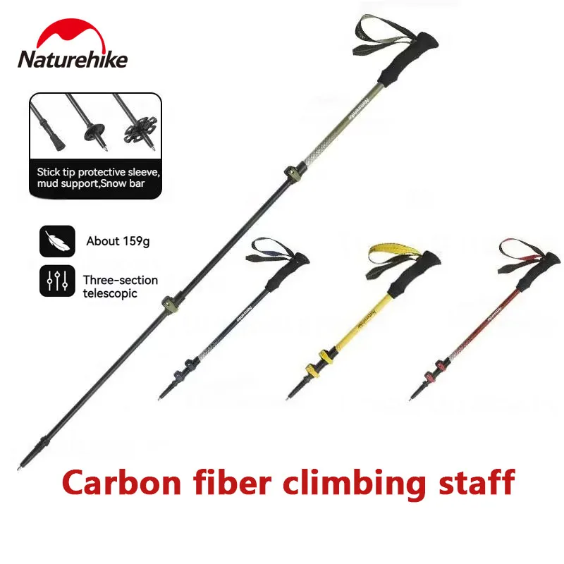 

Naturehike Carbon Fiber Walking Stick Outdoor Telescopic Climbing Trekking Pole Mountaineering Ultralight Portable Hiking Stick