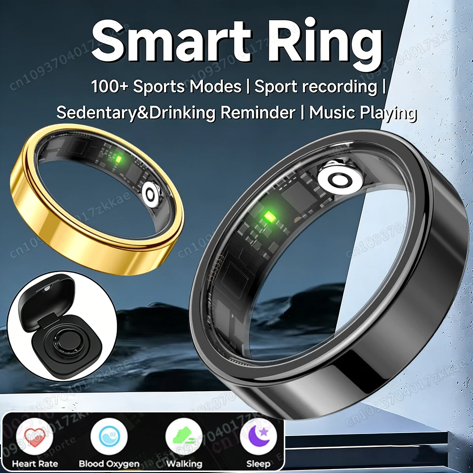 

Новый умный GPS-кольцо для активного отдыха 2026 с отслеживанием пульса, управлением жестами, мониторингом кислорода в крови и сна, водонепроницаемое (IP68) для спорта