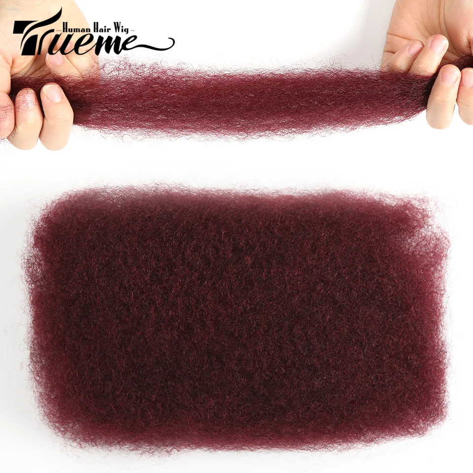 Trueme-Cabello Humano Afro rizado a granel, extensiones de cabello brasileño Remy Natural, trenzado, trenzas de ganchillo de color