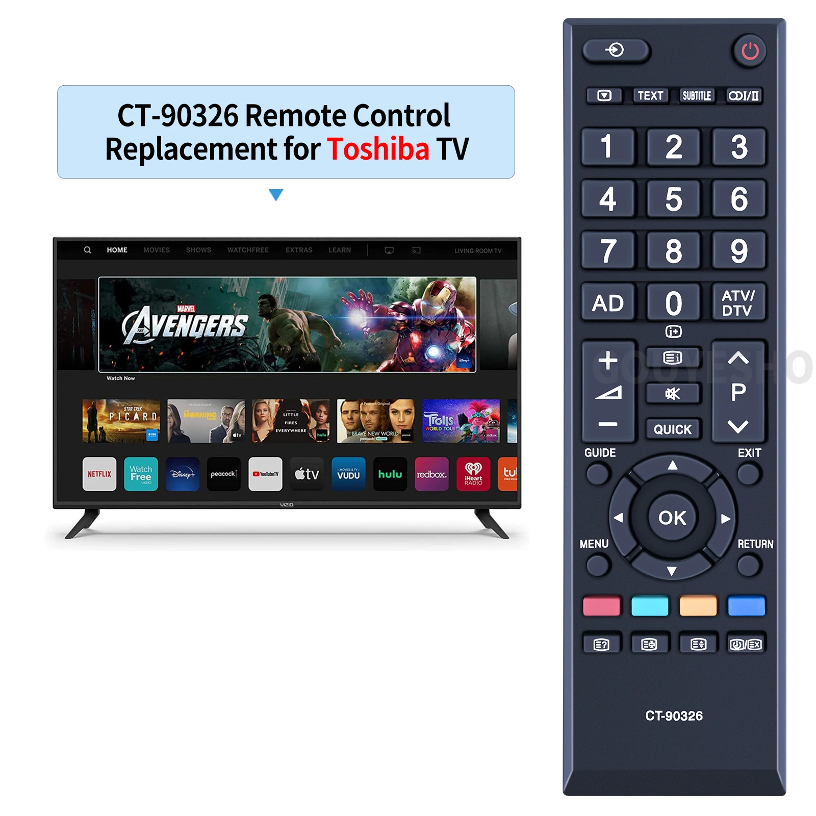 New Remote Control CT-90326 for Toshiba TV 40L2433D 40L2433DB 40L2433DG