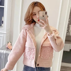 Lamb Hair Short Jacket Women's Autumn Winter New Versatile Casual Imitation Fur Integrated Coats