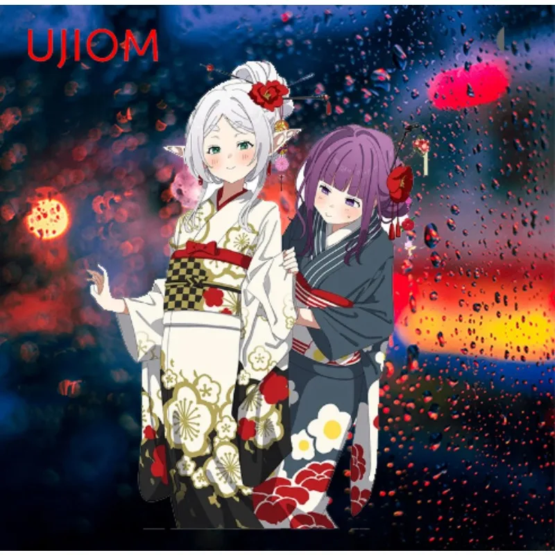 UJIOM 13cm X 9.6cm Frieren Anime Cute Wall Stickers Sunscreen Interesting Air Conditioner Laptop Decal Decoration Chambre