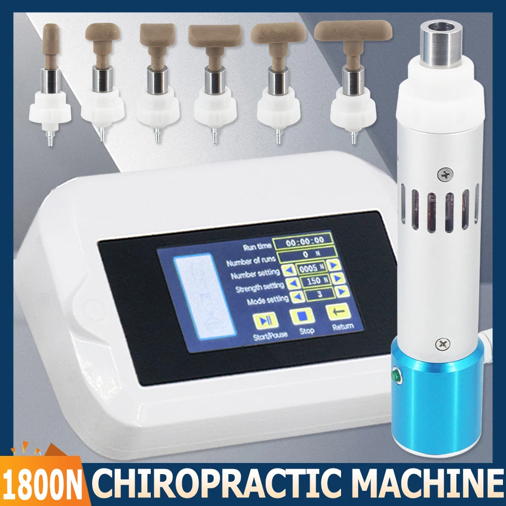 1800N Electric Chiropractic Adjusting Tools 10 Heads Impulse Massage Machine Spine Intensity Massager Treatment Chiropractic Gun