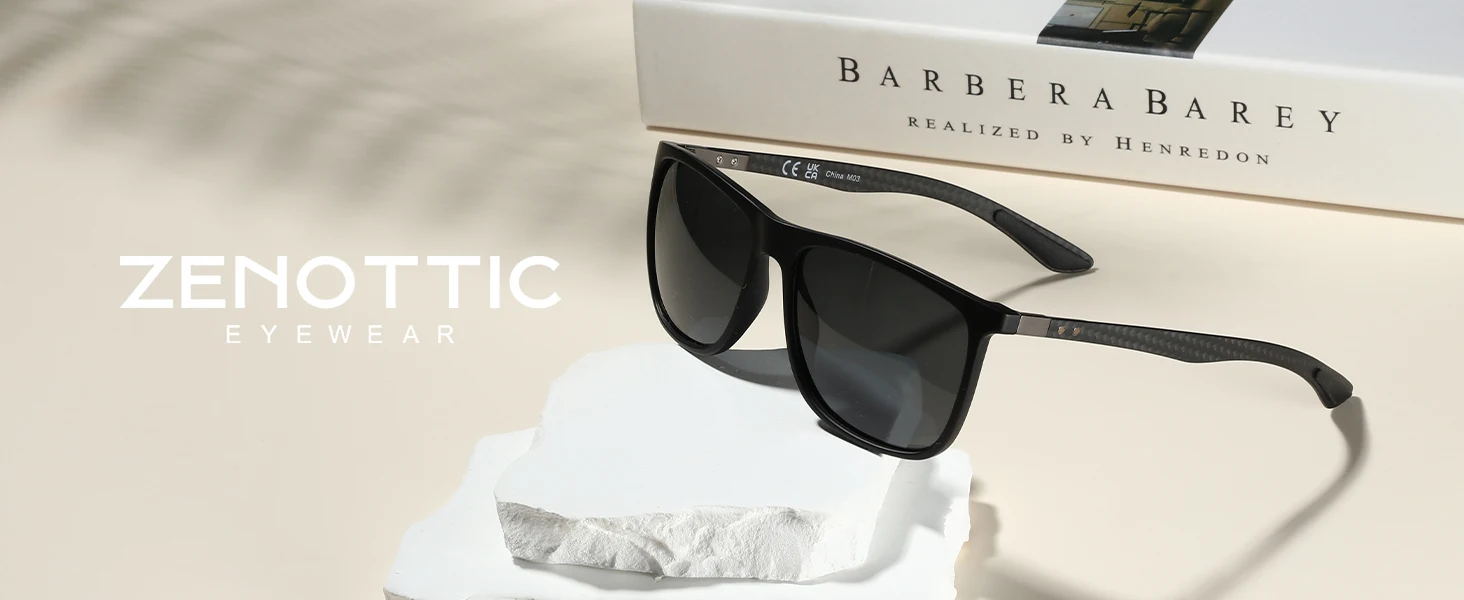 ZENOTTIC sonnenbrillen herren Quadratische polarisierte Sonnenbrille für Herren, ultraleichte Carbonfaser-Sonnenbrille, zum Fahren, Angeln, Golf, Sport, UV400-Schutz – Detail 16