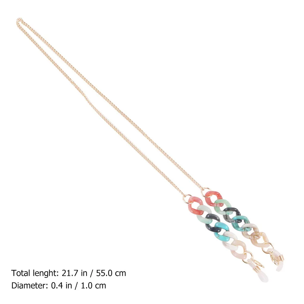 

2Pcs Acrylic Chain Glasses Necklace Mask Strap for Pearl Face Masks Hanging Women Eyewear Rope Strong Durable Anti Rust Simple