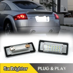 2Pcs LED Number License Plate Light Lamps For Audi TT MK1 8N Coupe 8N3 Cabrio 8N9 Roadster 98-06 Car Accessories OEM#8N0943021A