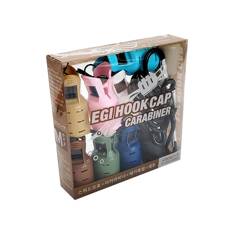 9 قطعة مجموعة أدوات حماية الطعم على شكل سمكة مع حلقة تسلق Webfoot الأخطبوط EGI السنانير غطاء الحبار مظلة إغراء غطاء ملحقات صيد سمك