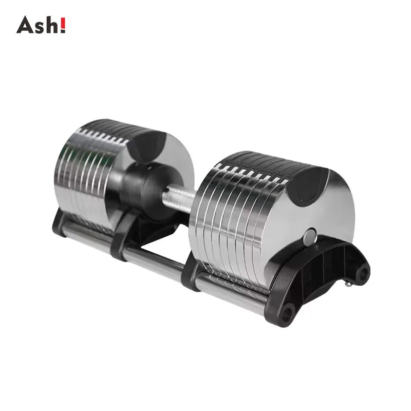 Chrome Adjustable Dumbbells Set 2kg(5lb) or 4kg(9lb) Increase Max 45kg(100lb) Home Fitness Pair Dumbbells