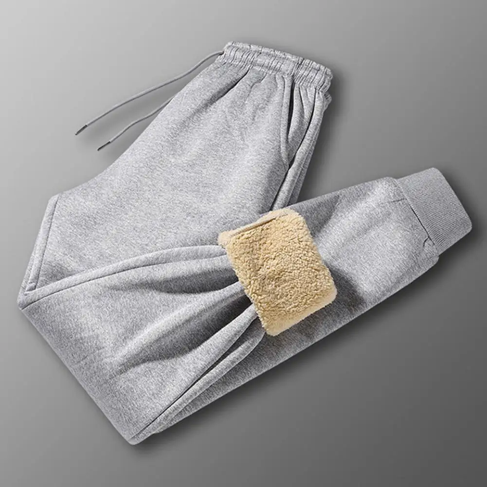 Men Thick Fleece Jacket Men's Winter Fleece Pants with Elastic Waist Heat Retention Thick Warm Trousers for Sport Travel Work