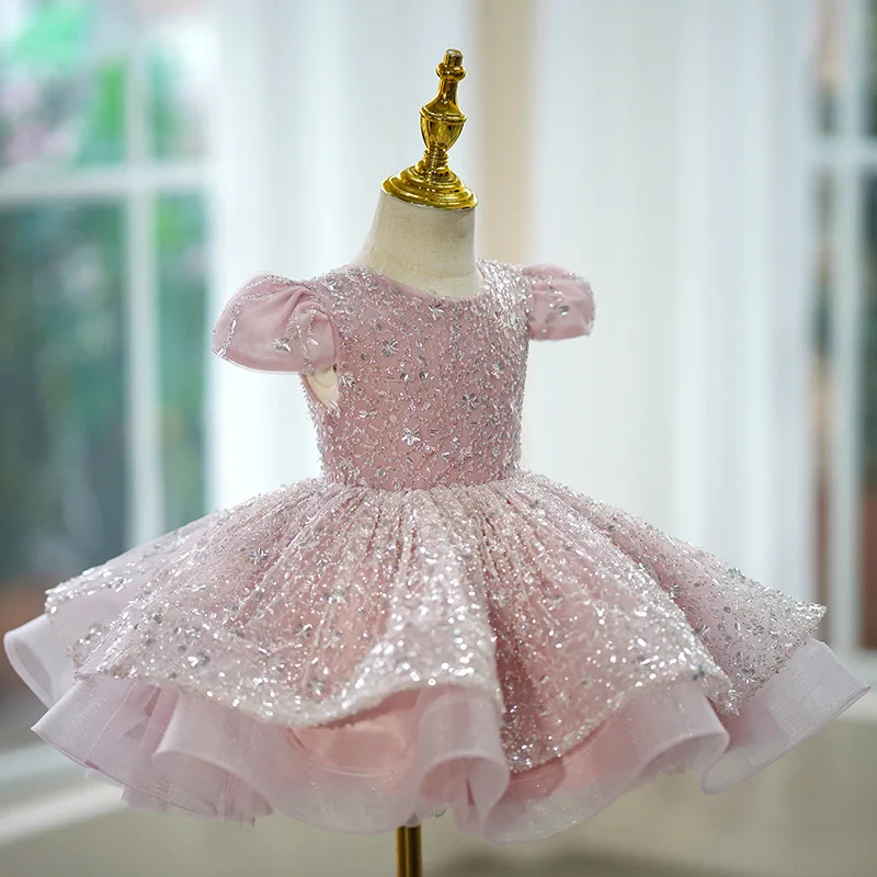 

Girls' First Birthday Dress Light Luxury Niche High-end Children's Birthday Princess Dress Host Model Catwalk Performance Dress