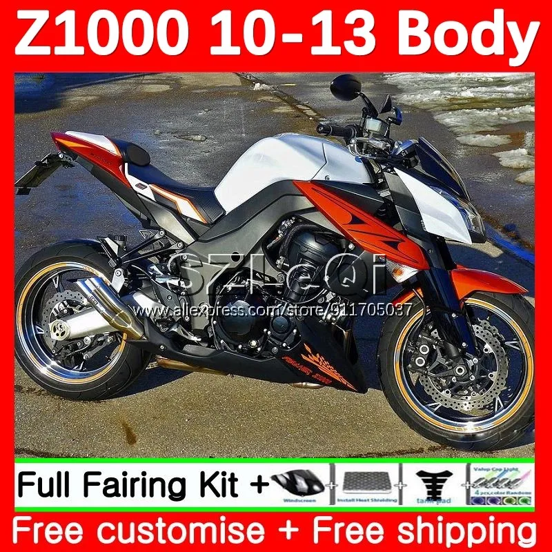 Body + Decal For KAWASAKI NINJA Orange silver Z1000 Z 1000 Z-1000 10 11 12 13 145No.5 Z1000X Z1000SX 2010 2011 2012 2013 Fairing