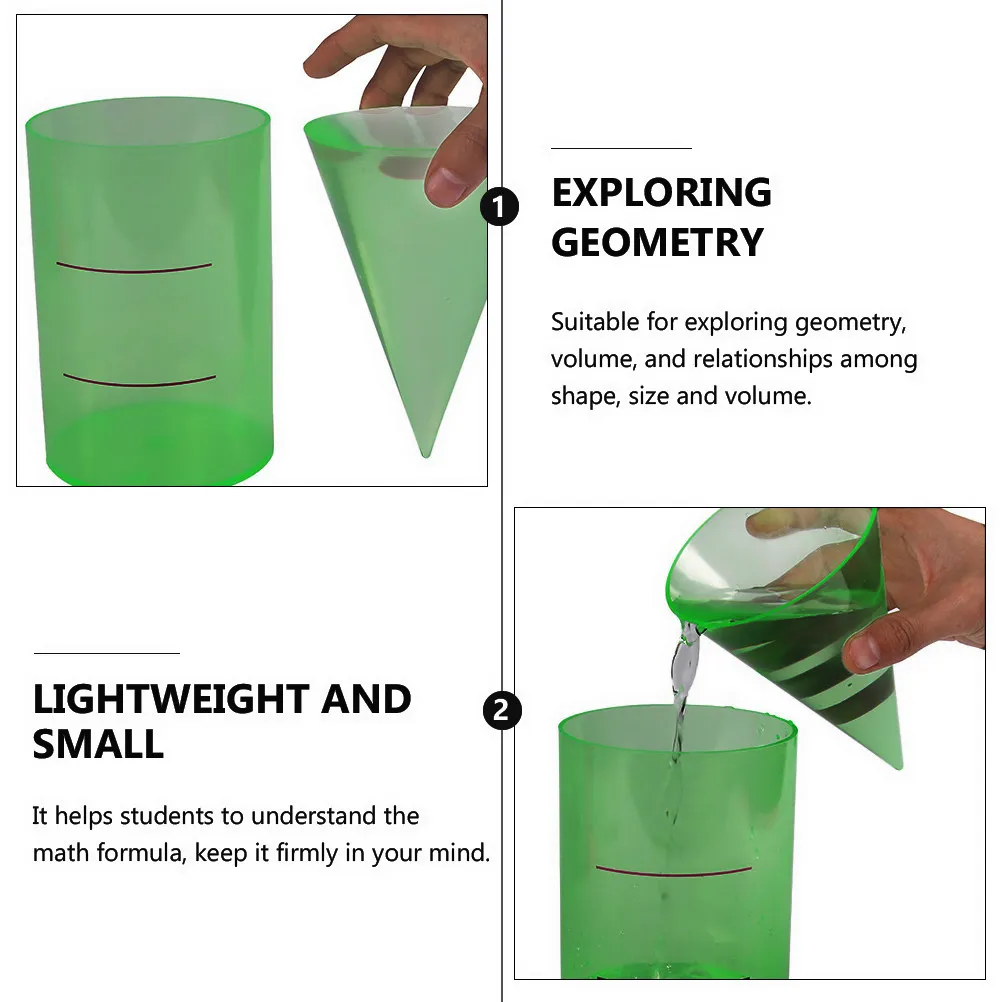 

Набор из 2 конических цилиндров для изучения объема, прозрачный геометрический демонстратор, учебное пособие по математике, геометрическая модель