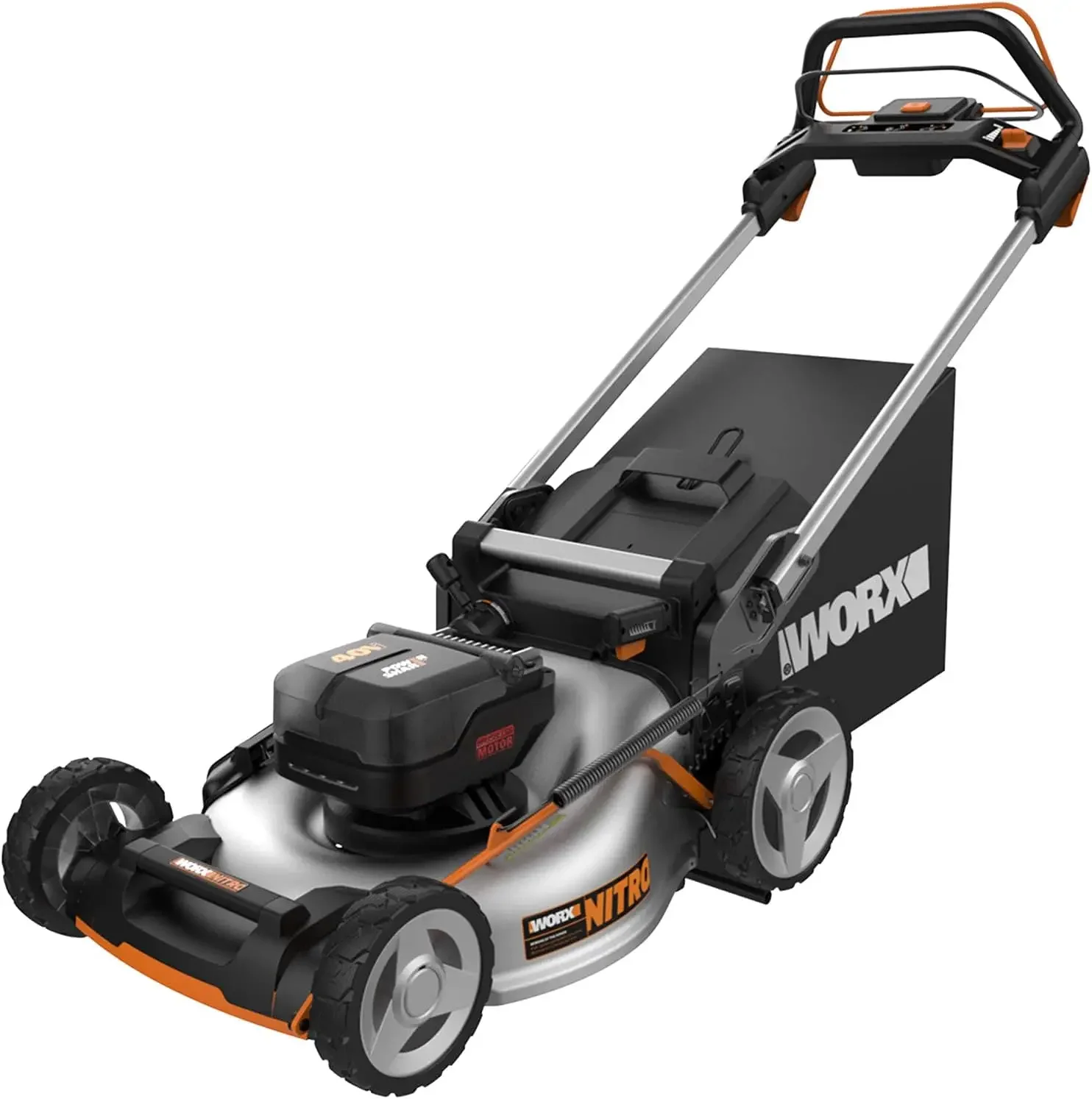 

Worx 40V Cordless Self-Propelled Lawn Mower, Powerful Battery Lawn Mower with Brushless Motor, 3-in-1 Cordless Lawn Mower WG7