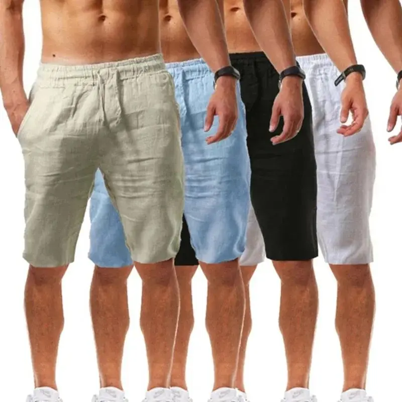 

Men's Breathable Cotton Shorts Summer Color Block Polyester Fiber Casual Comfortable Male Pants Fashionable Trendy Shorts