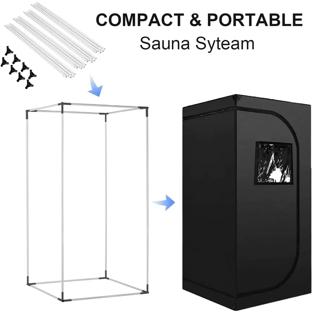 Portable Sauna Tent for Relaxation Detox Therapy (Steamer Not Included- Black, 55.1